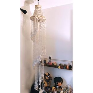 SOLD Vintage Cascading Seashell Chandelier